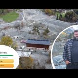 Trois mois après les laves torrentielles de juillet, le terrain de Lucien Fellay porte encore de profonds stigmates